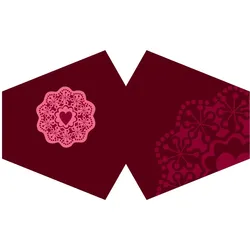 Reusable Fashion Face Covering - Red Mandala Heart  (Adult)