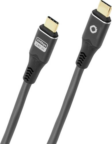Oehlbach USB-C Kabel USB-C Stecker 3m Anthrazit Geflechtschirm, 8K UHD D1C9370