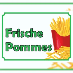 HB-Druck Frische Pommes Frites Schild A1 (594x841mm)