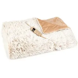 MONT CHALET Fellimitat-Heizdecke uni Hochflor 9 Timerstufen waschbar, 130x180cm