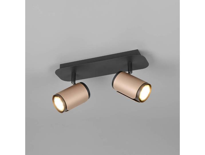 Trio Lighting Deckenstrahler Gillan, coffee, 2-flammig, Metall, GU10 dimmbar, schwarz, für Wohn- / Esszimmer, Metall, Modern, Strahler