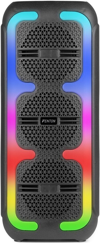 Coluna Portátil Bluetooth 2x 4" 120W USB/microSD c/ Efeitos LED e Microfone (TRACK310) - FENTON