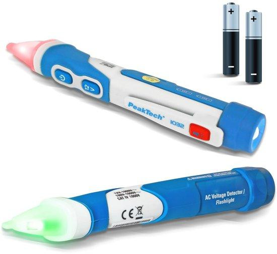 Contactloze AC-spanningstester met LED-signaal en trilling voor 12-1000 V AC