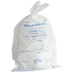 HYGOSTAR 10x100 Wäschebeutel Classic einweg 38x54 cm mit blauem Aufdruck Wäschesack