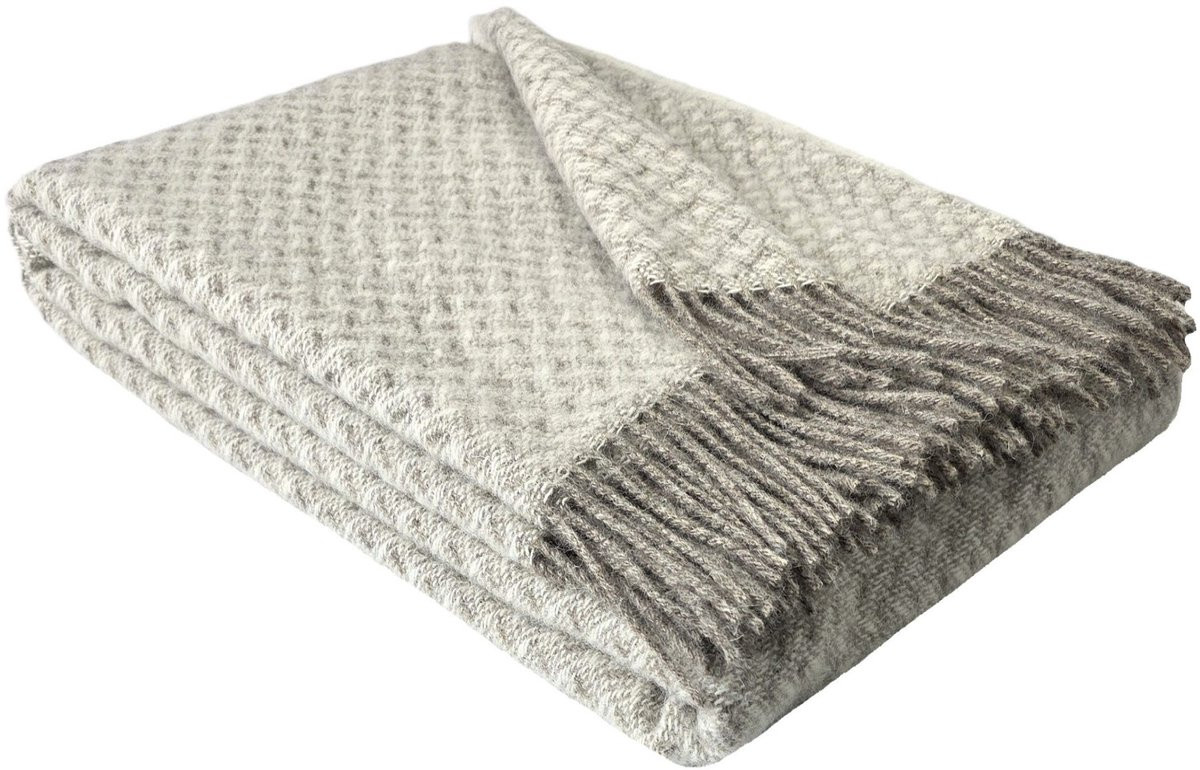 Wol Plaid NORD Taupe 140 x 200 cm