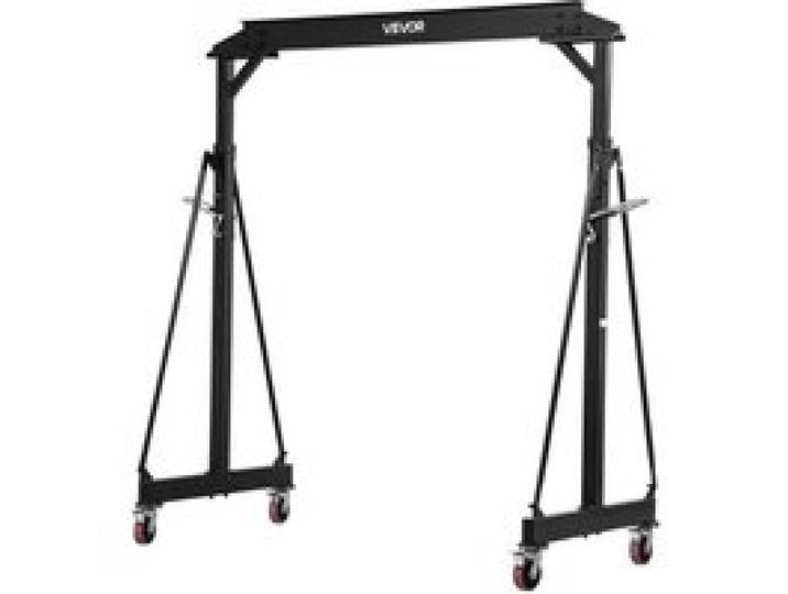 VEVOR Mobiler Portalkran mit 1995,81kg Tragkraft, 251-371cm Höhenverstellbarer Ladekran aus Stahl, Robuster Werkstattkran Inkl. 360° Lenkrollen mit Bremsen, Lastkran für Lager Werkstatt Baustelle