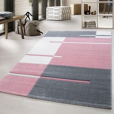Teppich AYYILDIZ TEPPICHE "Hawaii 1310, auch als Läufer", pink, B:280cm H:13mm L:370cm, Kunstfaser, Teppiche, Teppich, Kurzflor, handgearbeiteter Konturenschnitt, Wohnzimmer