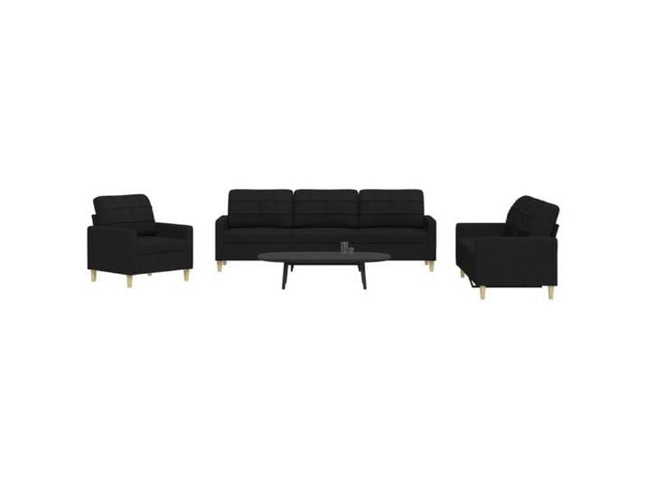 Ensemble de canapés 3 pcs noir tissu canapé siège de canapé canapé relax canapé confort fauteuil de télévision 3278291