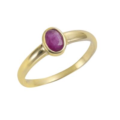 Fingerring VIVANCE "585/- Gelbgold glanz Rubin" Gr. 58, gelb, Fingerringe, Damen, 058 (18,5), Gold, Fingerring