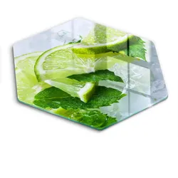 GLASPLATTE 40 cm Limette Minze und Eis