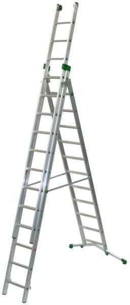 Facal Super Prima P380-3, 11+12+12 gradini, 8.70 m - Scala in alluminio allungabile - Altezza stimata operativa 9.60 m