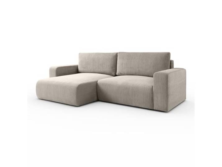 Lookway Ecksofa Opera mit Schlaffunktion und Bettkasten, universaler L-Form Schlafsofa mit Liegefläche 125x205 cm, Wohnzimmer Sofa (Beige - Poso 02)