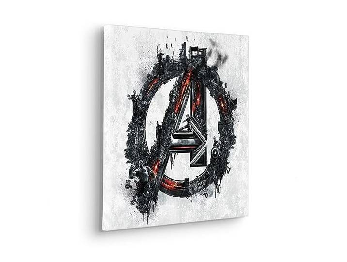 Komar Komar Keilrahmenbild - Avengers Big A Logo - Größe 40 x 40 cm - Kinderzimmerbild, Wandbild, Kinderzimmer