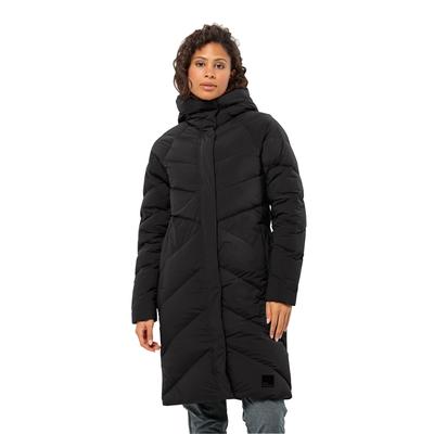 Daunenmantel JACK WOLFSKIN "MARIENPLATZ COAT W RDS", Damen, Gr. XXL (48), schwarz, Obermaterial: 87% Polyamid, 13% sonstige Fasern. Futter: 100% Polyester. Füllung: 90% Entendaune, 10% sonstige Fasern, Mäntel Daunenmantel, Daunenmantel, warm,...