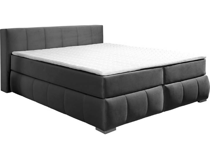 Home affaire Boxspringbett Chelles, inkl. Topper, in XXL- Überlänge 220 cm, Unterbox mit feine Wölbung
