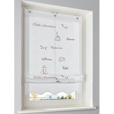 Raffrollo HEINE HOME Gr. 1, weiß (weiß, braun), B:45cm H:130cm, Raffrollos