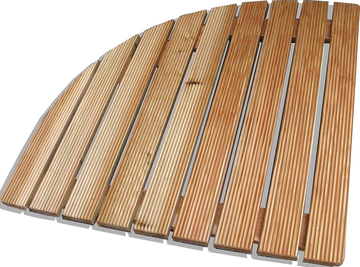 Antislip houten douchemat van natuurlijk Larch hout, 74 cm
