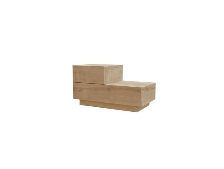 Livetastic Nachttisch Kayra Kmd002 Nachttisch, Eiche, Holzoptik, 2 Schublade(n) Schubladen, Sockel, warmweiß, 70x39x30 cm, einfacher Aufbau, Schlafzimmer, Nachttische