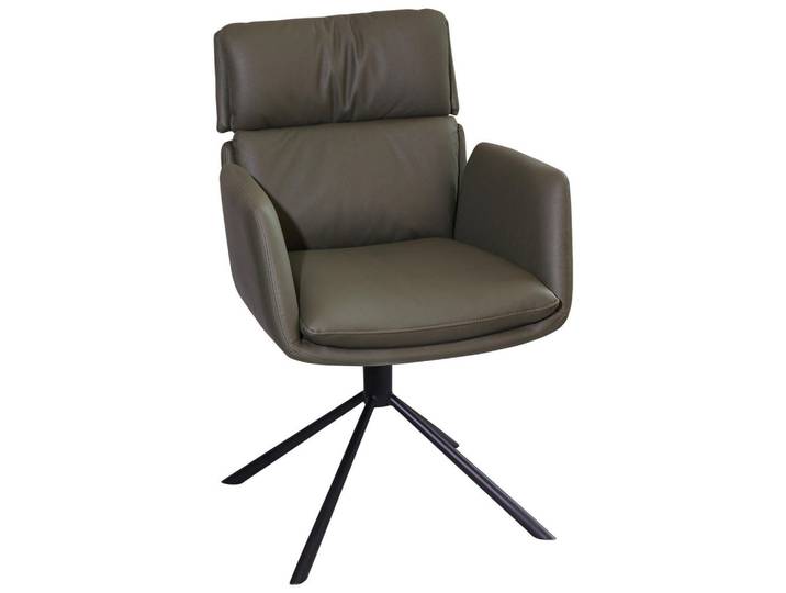 Novel Armlehnstuhl, Grün, Schwarz, Metall, Textil, Drehkreuz, 60x92x67 cm, SGS-geprüft, Stoffauswahl, Sitzfläche 360° drehbar, Esszimmer, Stuhl, Polsterstühle