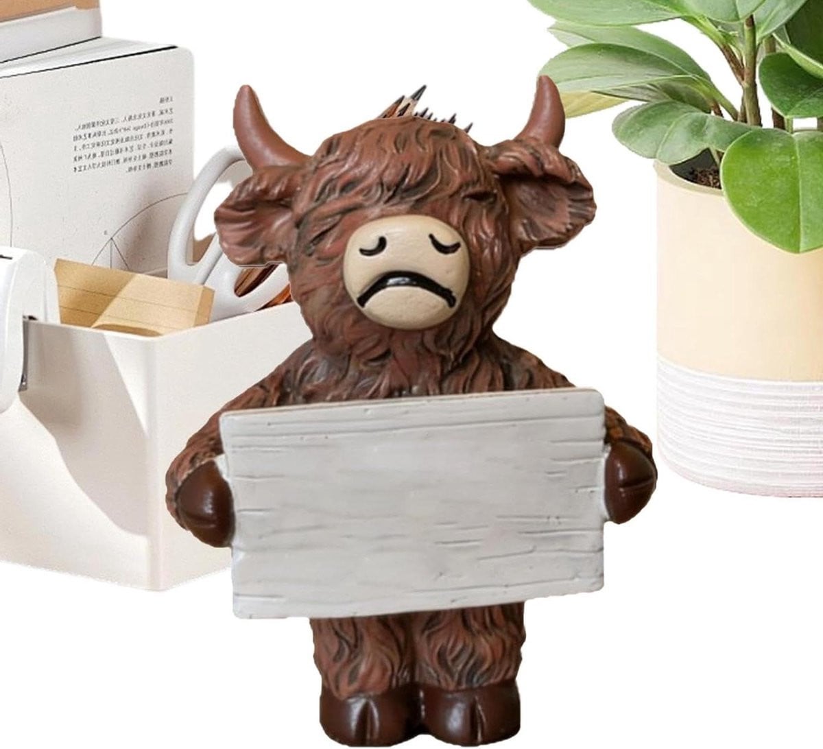 Rustiek Koe Beeldje voor Woonkamer Decoratie - Hoogte: 8.4 cm