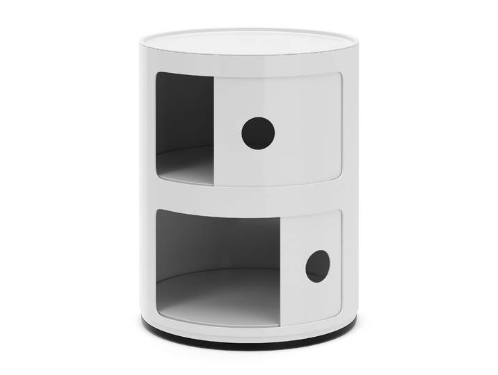 Beistelltisch VLADIK rund mit Stauraum 32 x 39 cm weiss