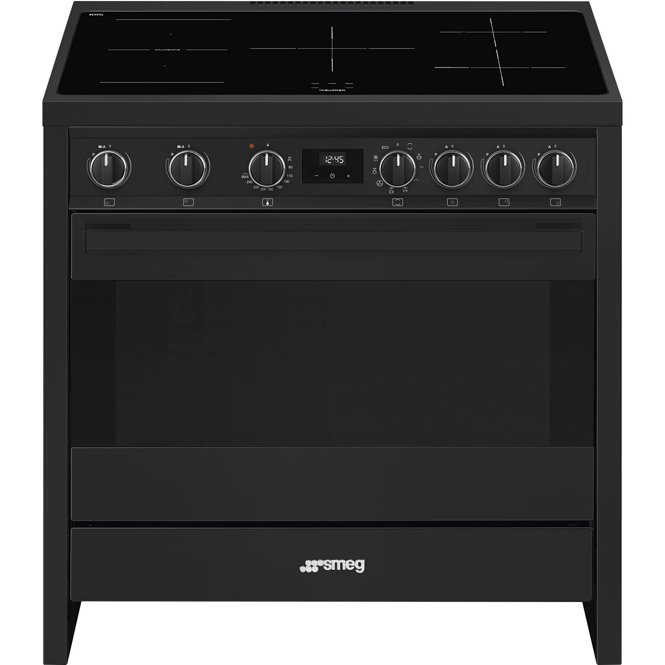 SMEG Backofenset B95IMAN9, Freistehend, Anthrazit