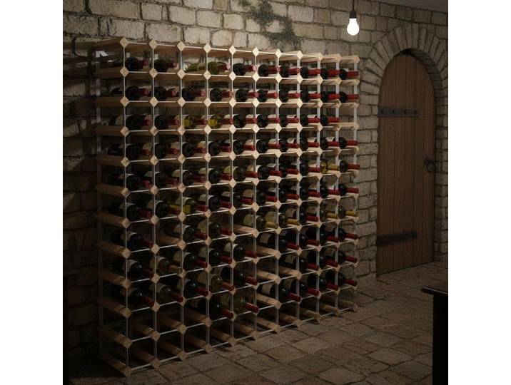 Support pour 120 bouteilles de vin, en bois de pin léger