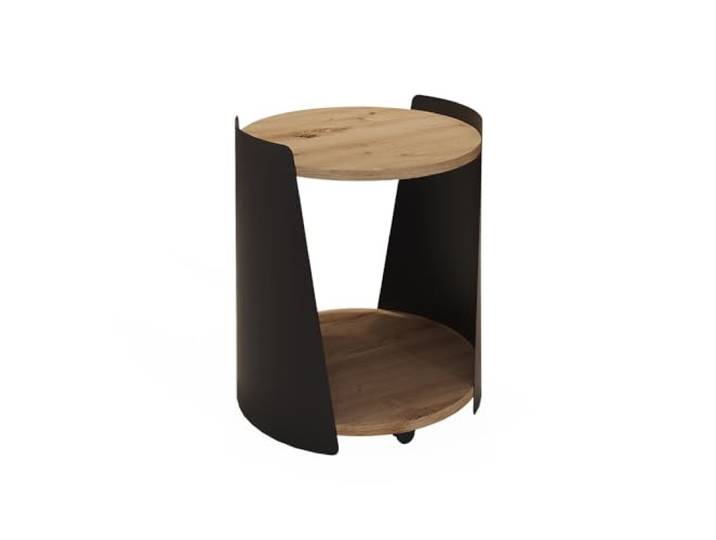 Vicco Couchtisch Lofta, Schwarz, 40 x 40 cm mit Rollen für flexible Platzierung und leichte Bewegung