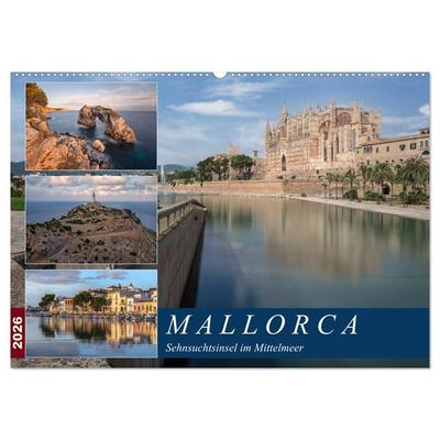 Mallorca, Sehnsuchtsinsel im Mittelmeer (Wandkalender 2026 DIN A2 quer), CALVENDO Monatskalender