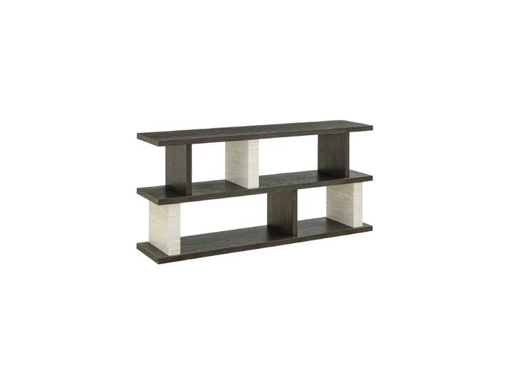 Grosse Design Konsole „Waldorf“ aus Marmor & Eichenholz Braun Richmond Interiors