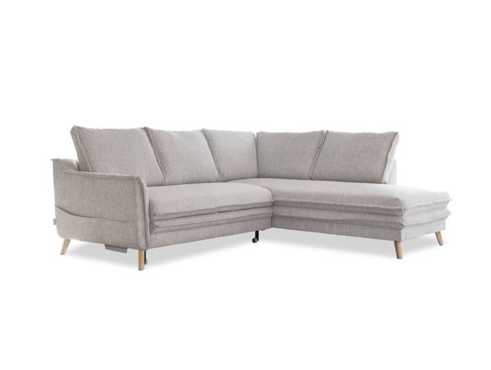 Canapé d'angle 6pl limited convertible, angle droit, sel et poivre