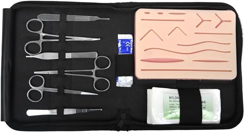Gima Kit Esercitazione Sutura con Pad Strumenti e Suture 1 Pezzo Set Didattico di Addestramento Chirurgico per Studenti e Professionisti