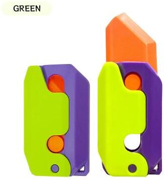 Uplift Treasures 3D Printed Carrot Fidget Toy Folding Puzzle 1pc b1 Green