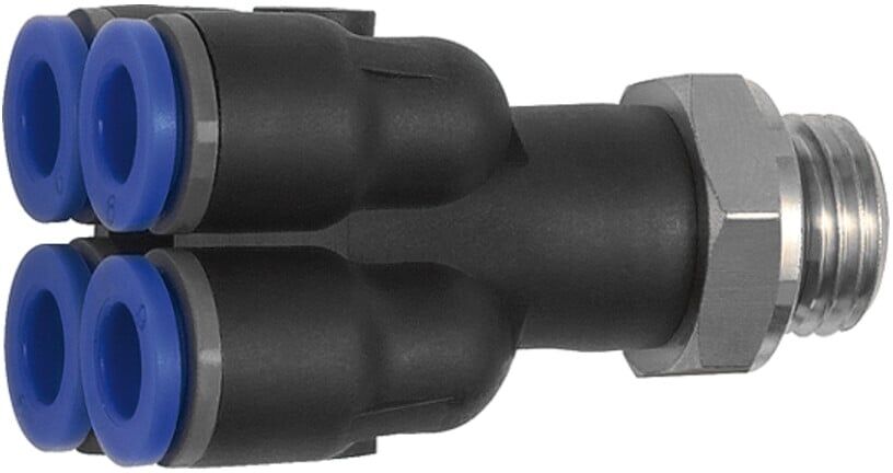 Riegler Mehrfachverteiler »Blaue Serie«, 4-fach, drehbar, G 1/4 a. Ã˜ 4mm (216.014-4)