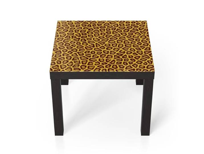 DEQORI Glastisch schwarz klein 55x55 cm Motiv Exotische Zeitlosigkeit ausgefallener Beistelltisch aus Glas Hochglanz Couchtisch fürs Wohnzimmer moderner Couch Tisch mit Design
