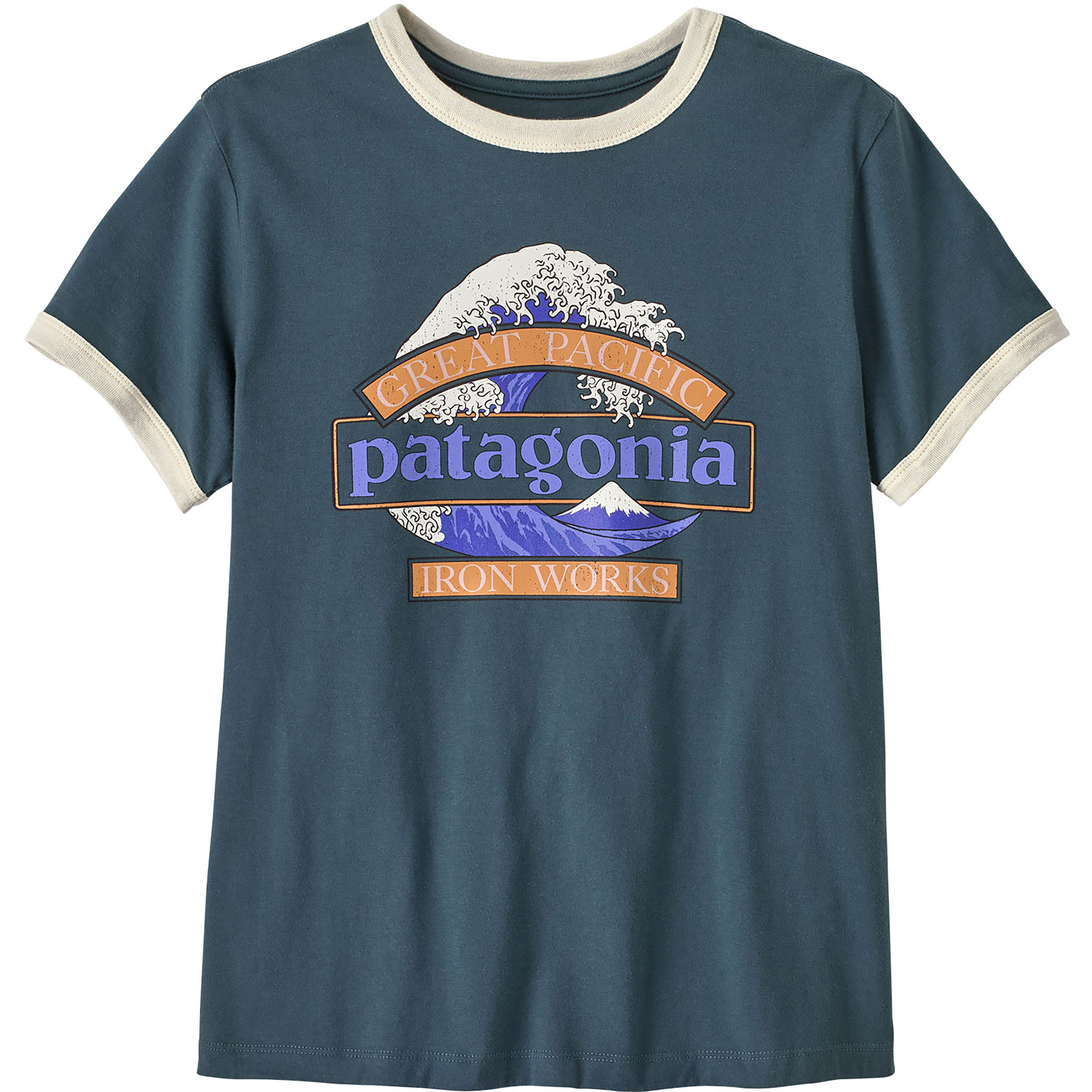 Patagonia Great Waves Ringer Damen T-Shirts blau Größe L Lifestyle Hautfreundlich