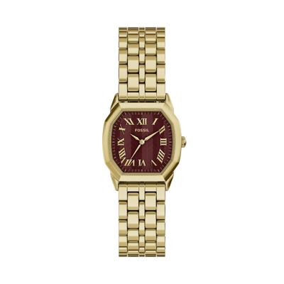 Quarzuhr FOSSIL "Harlow", gold (gelbgoldfarben), Armbanduhren, Damen, Quarzuhr, Armbanduhr, Edelstahlarmband, analog