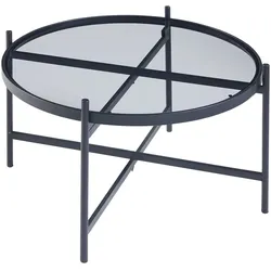 Helloshop26 - Set aus 2 schwarzen Glas-Couchtischen