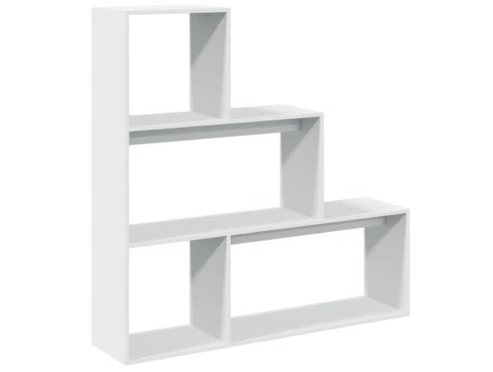 HKLGBVCR Regal mit 3 Ebenen, Weiß, 123 x 29 x 123 cm, aus technischem Holz Mehrzweckmöbel, Raumteiler, Aufbewahrung für Wohnzimmer, Büro, Schlafzimmer, strapazierfähige Oberfläche