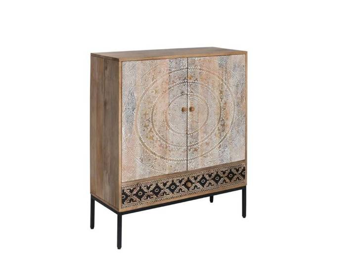 Armoire sculptée en bois de manguier Marc