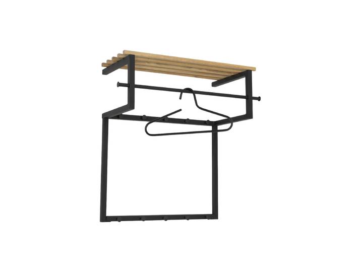Design Wandgarderobe „Rizzoli“ Schwarz/Eiche Natur Spinder Design