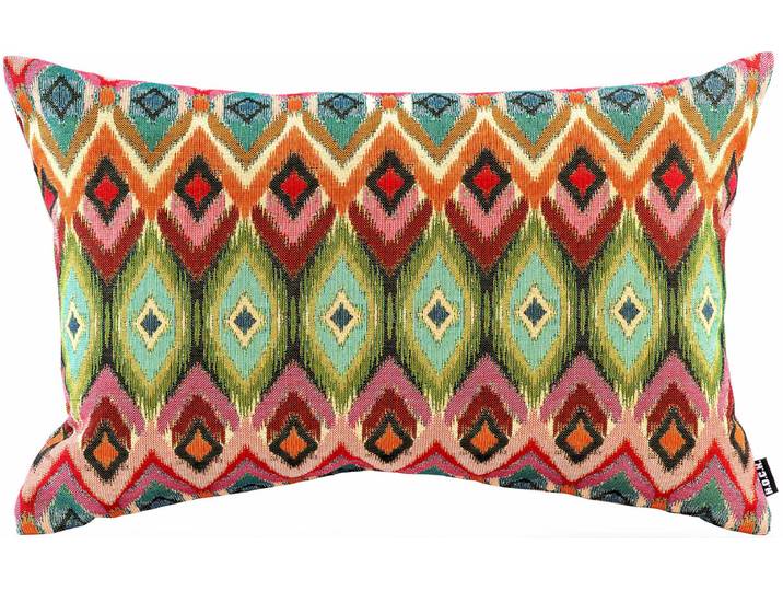 Dekokissen H.O.C.K. Belma , bunt (bunt, bedruckt), B:60cm L:40cm, Baumwolle, Polyester, Dekokissen_Sitzkissen_Kissenhüllen, Dekokissen, im Bohème Style, Kissenhülle mit Füllung, 1 Stück