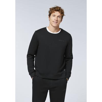 Sweater CHIEMSEE, Herren, Gr. XL (56/58), schwarz beauty, 60% Baumwolle, 40% Polyester, unifarben, regular fit normal, Rundhals, abnehmbar Rippbündchen, Sweatshirts Sweater, - in angenehmer Baumwollmisch-Qualität