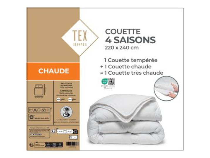Couette 4 Saisons Microfibre 240x220cm TEX HOME