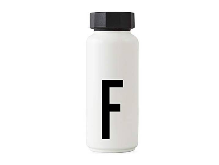 Design Letters Bouteille Isotherme Gourde Isotherme 500ml Bouteille d'eau Isotherme sans BPA Inox Reutilisable Chaud de 12 hrs Froid Jusqu’à 24 hrs Gourde Sport pour Enfant\, femme\, Voyage - Blanc