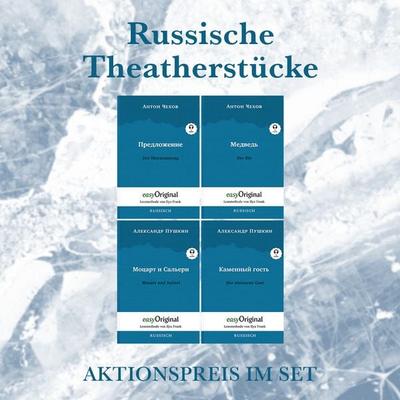 Russische Theaterstücke (Bücher + 4 Audio-CDs) - Lesemethode von Ilya Frank, Set von Anton Pawlowitsch Tschechow,Alexander Puschkin, EasyOriginal
