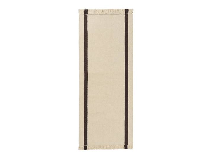 Ferm Living - Calm Kelim Teppichläufer, 80 x 200 cm, off-white / coffee