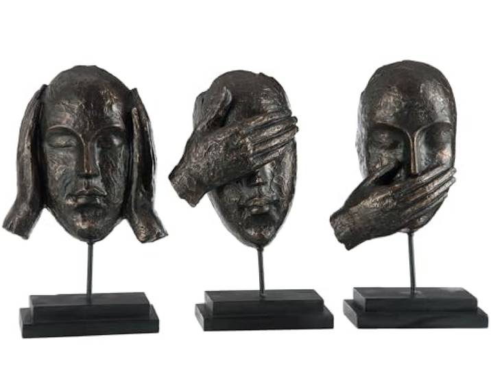 HOREN/ZIEN/ZWIJGEN OP VOET POLY DONKERBRUIN ASSORTIMENT VAN 3