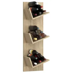 VCM Lansi Regal wandhängend mit 3 schrägen Regalen  Sonoma-Eiche dekor.