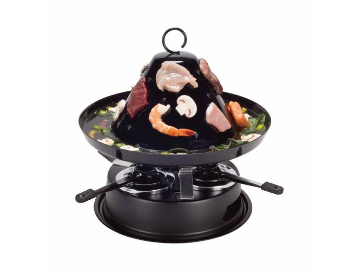 Nouvel Familia Tatarenhut mit 3 Pastenbrennern und Rechaud – Fondue Set – schwarz